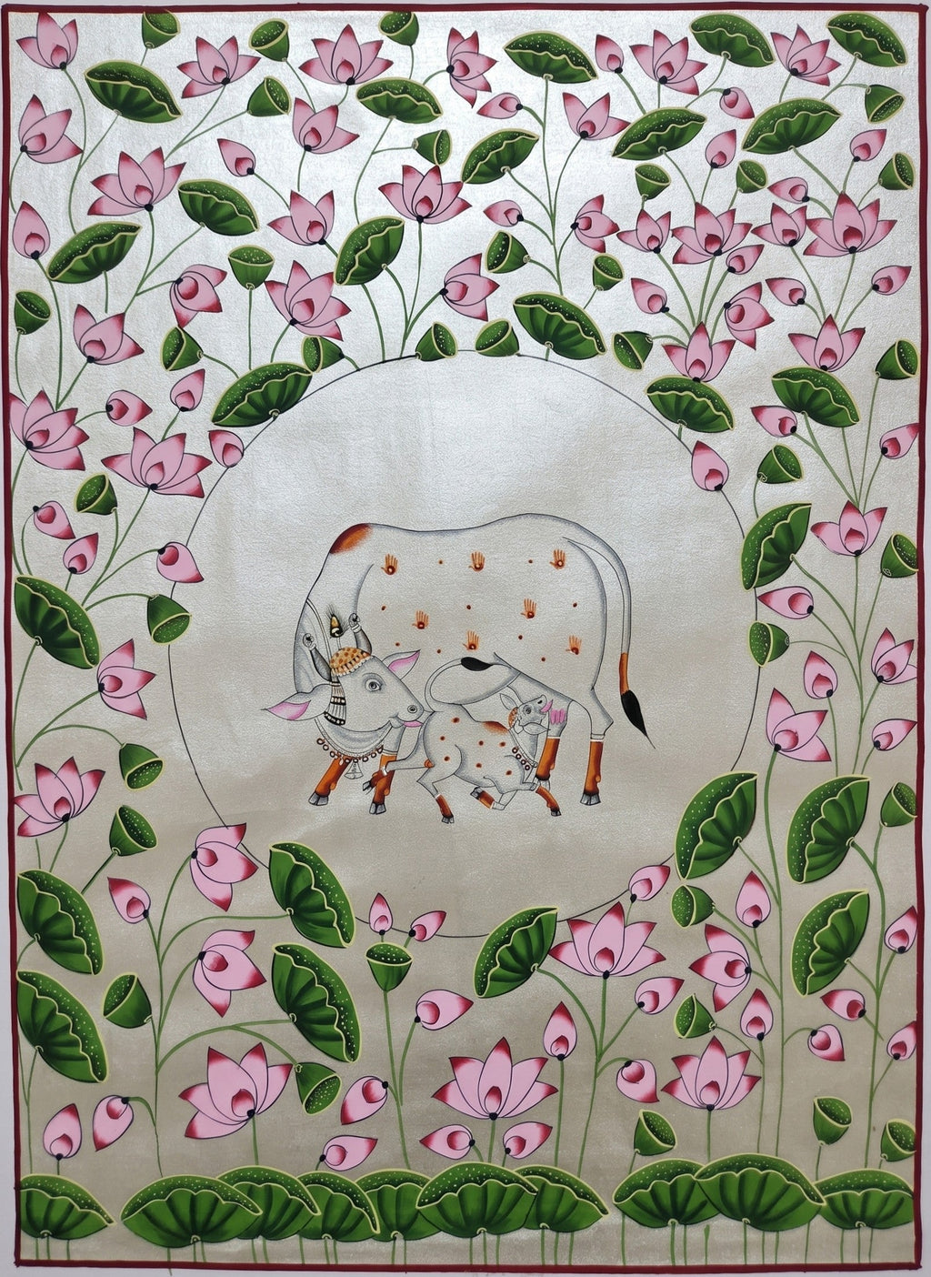 The Silver Maternal Grace in Pichwai by Shehzaad Ali Sherani Thumbnail