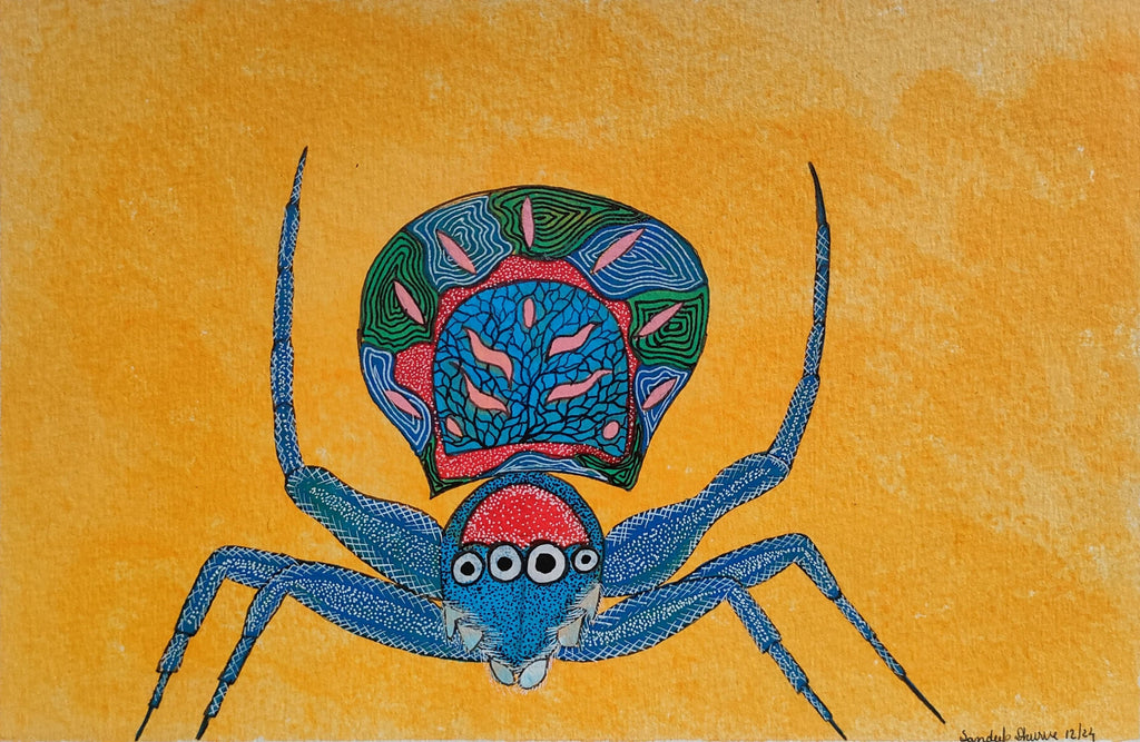 The Spider's Crawl In Gond by Sandeep dhurve Thumbnail
