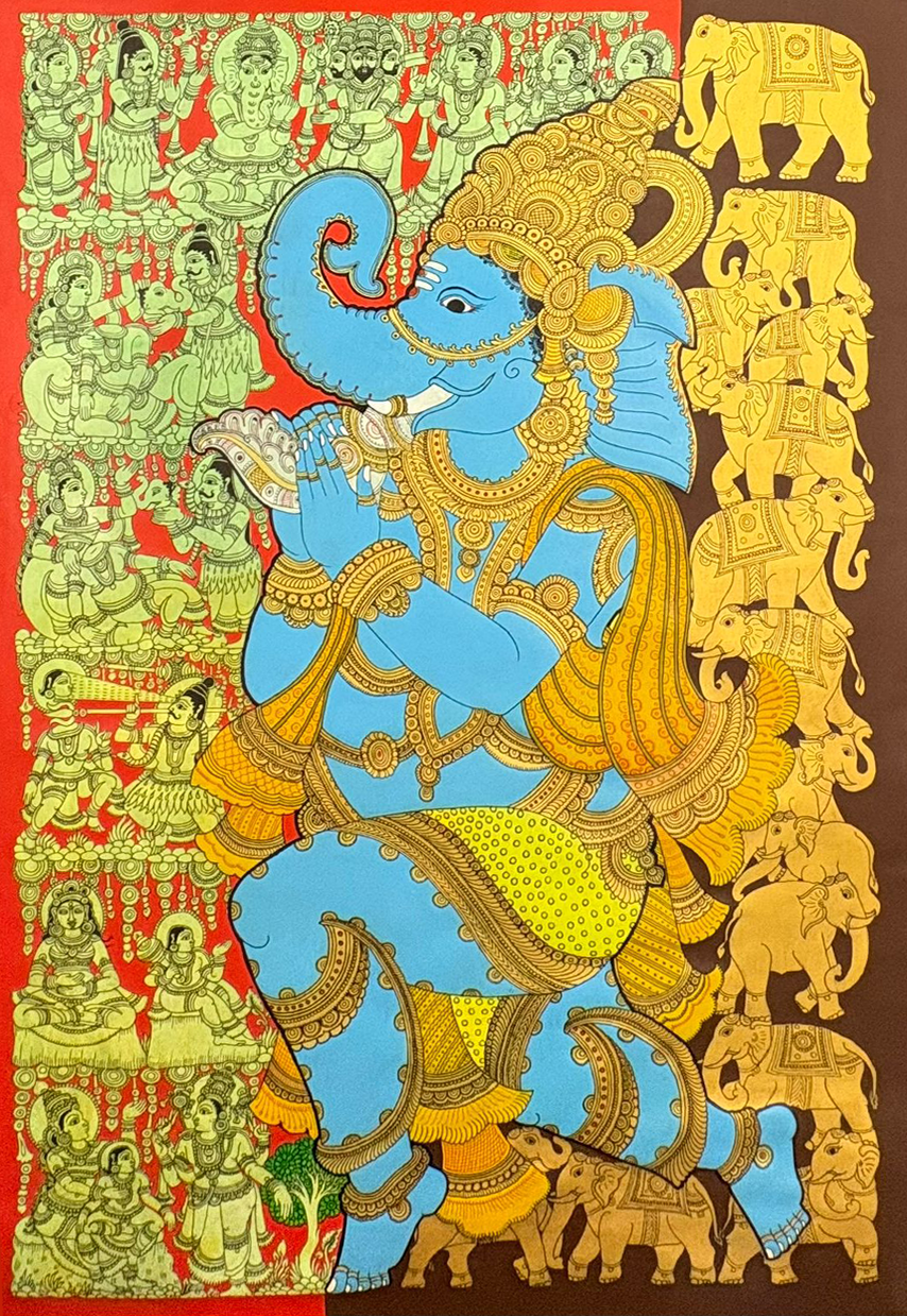 The story of Ganesha in Kalamkari Inspired Art by Harinath N Thumbnail