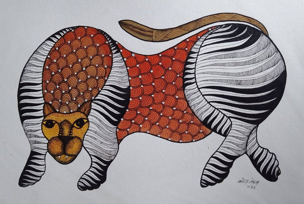 The Tiger in Gond in Manoj Tekam Thumbnail