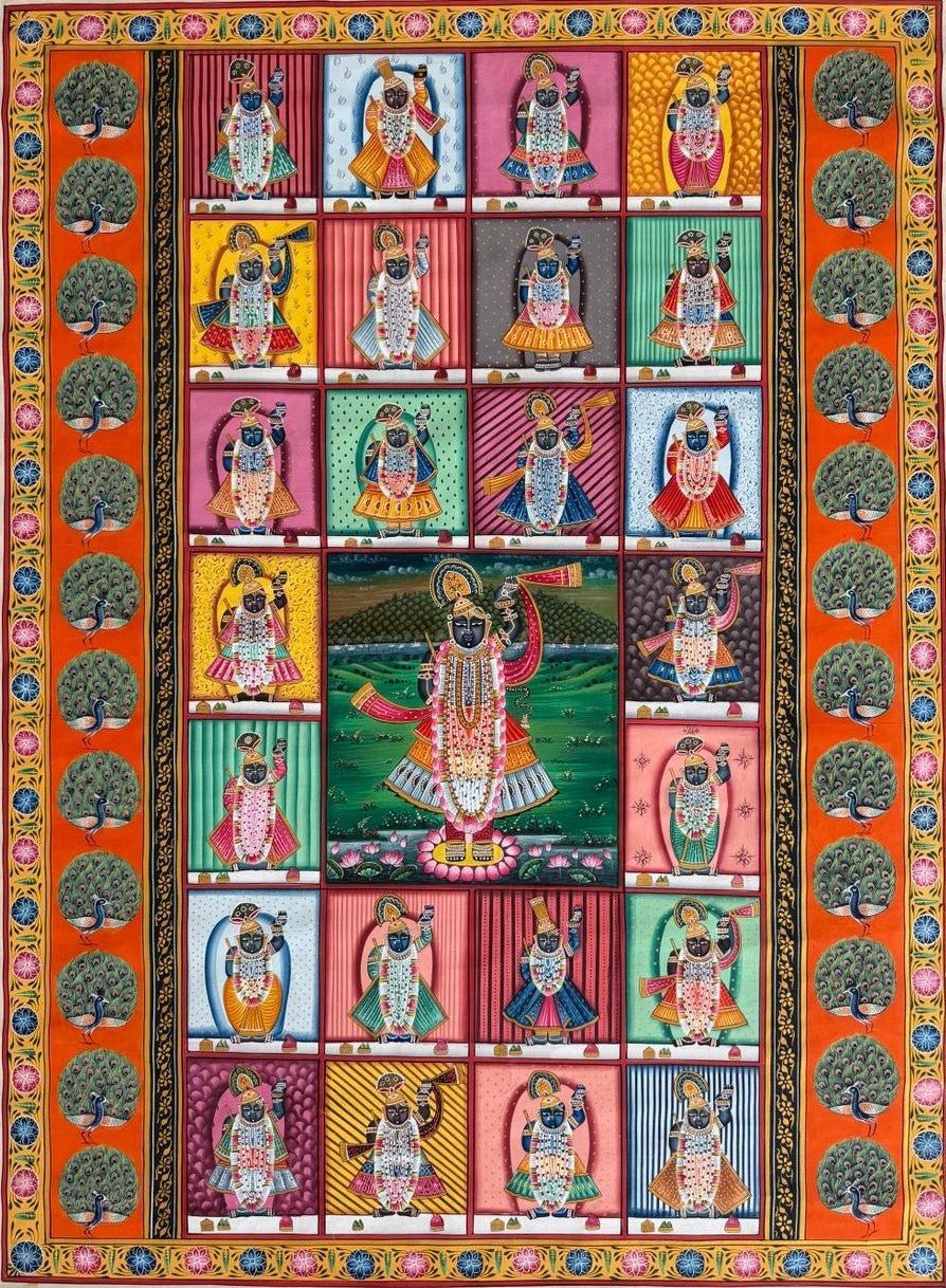 The Twenty-Four Manifestations of Shrinathji in Pichwai Painting by Naveen Soni Thumbnail