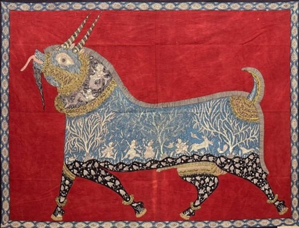 The Vahan of Meldi Maa: Goat in Mata ni Pachedi by Sanjay Chittara Thumbnail