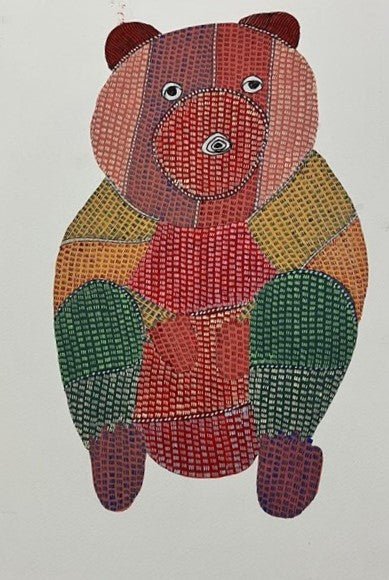 The Vibrant Bear in Gond by Gareeba Singh Tekam Thumbnail