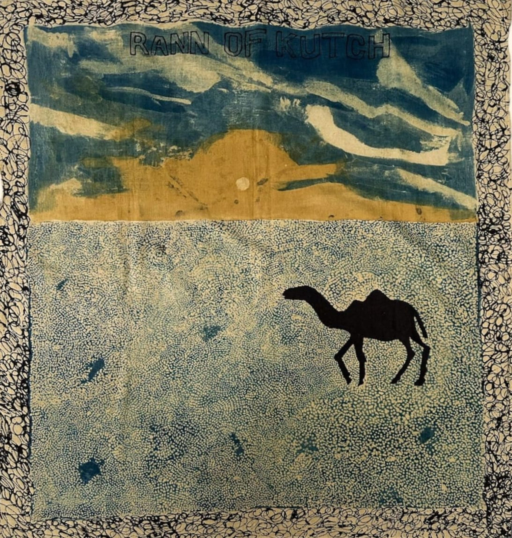 The Walk in Rann of Kutch: The Camel Ride in Ajrakh art by Mubassirah Khalid Khatri Thumbnail