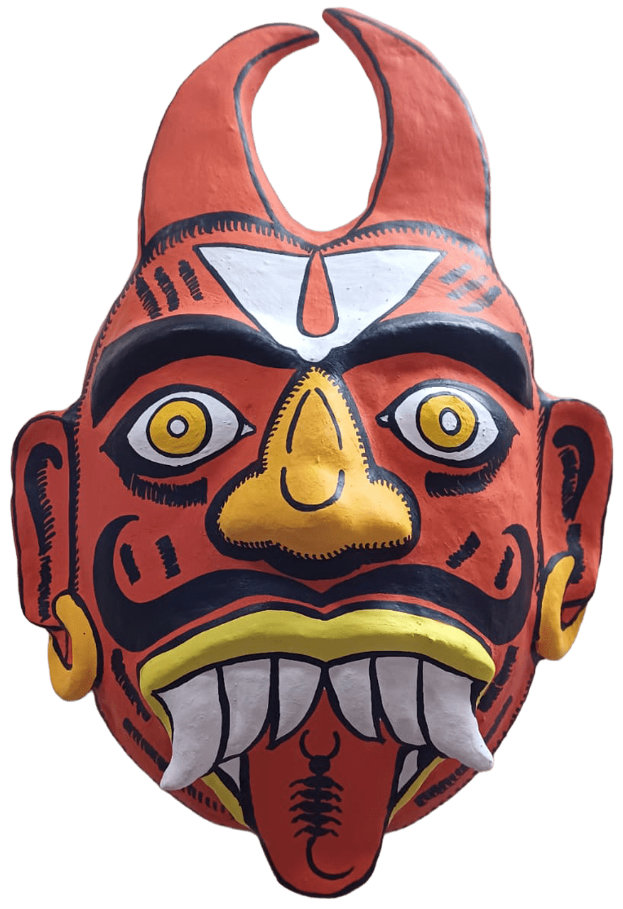The watchful guardian in Cheriyal mask by Sai Kiran Thumbnail