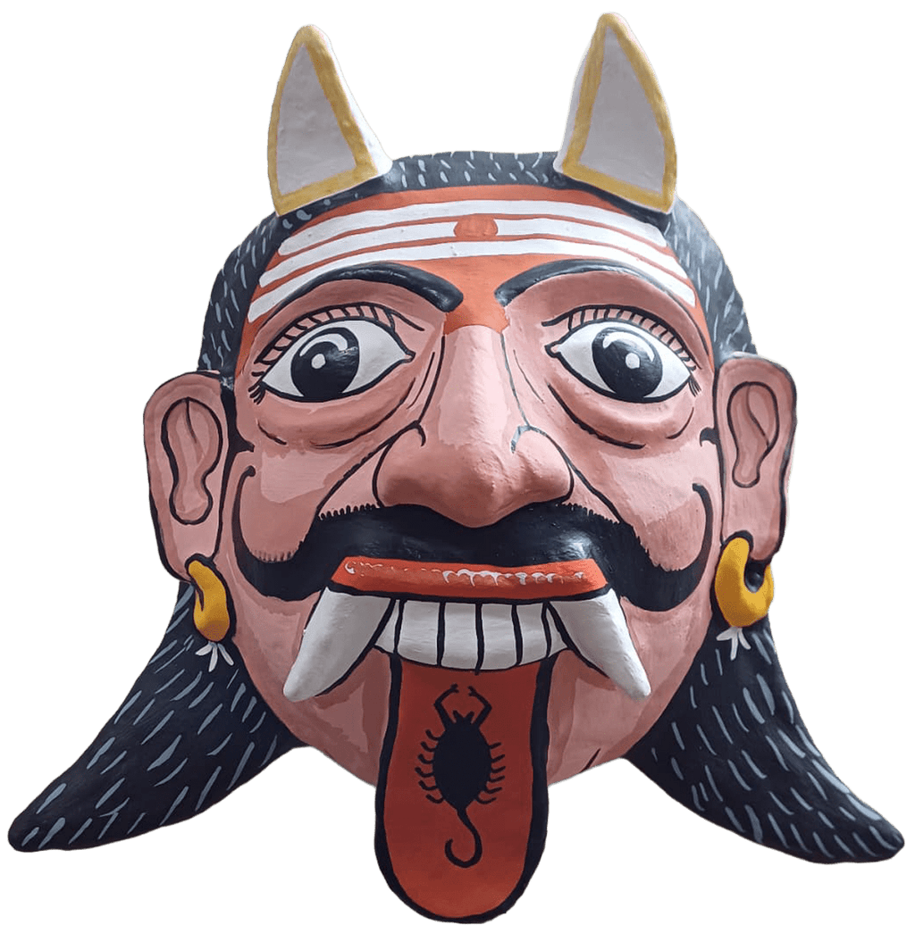 The watchful wanderer in Cheriyal mask by Sai Kiran Thumbnail