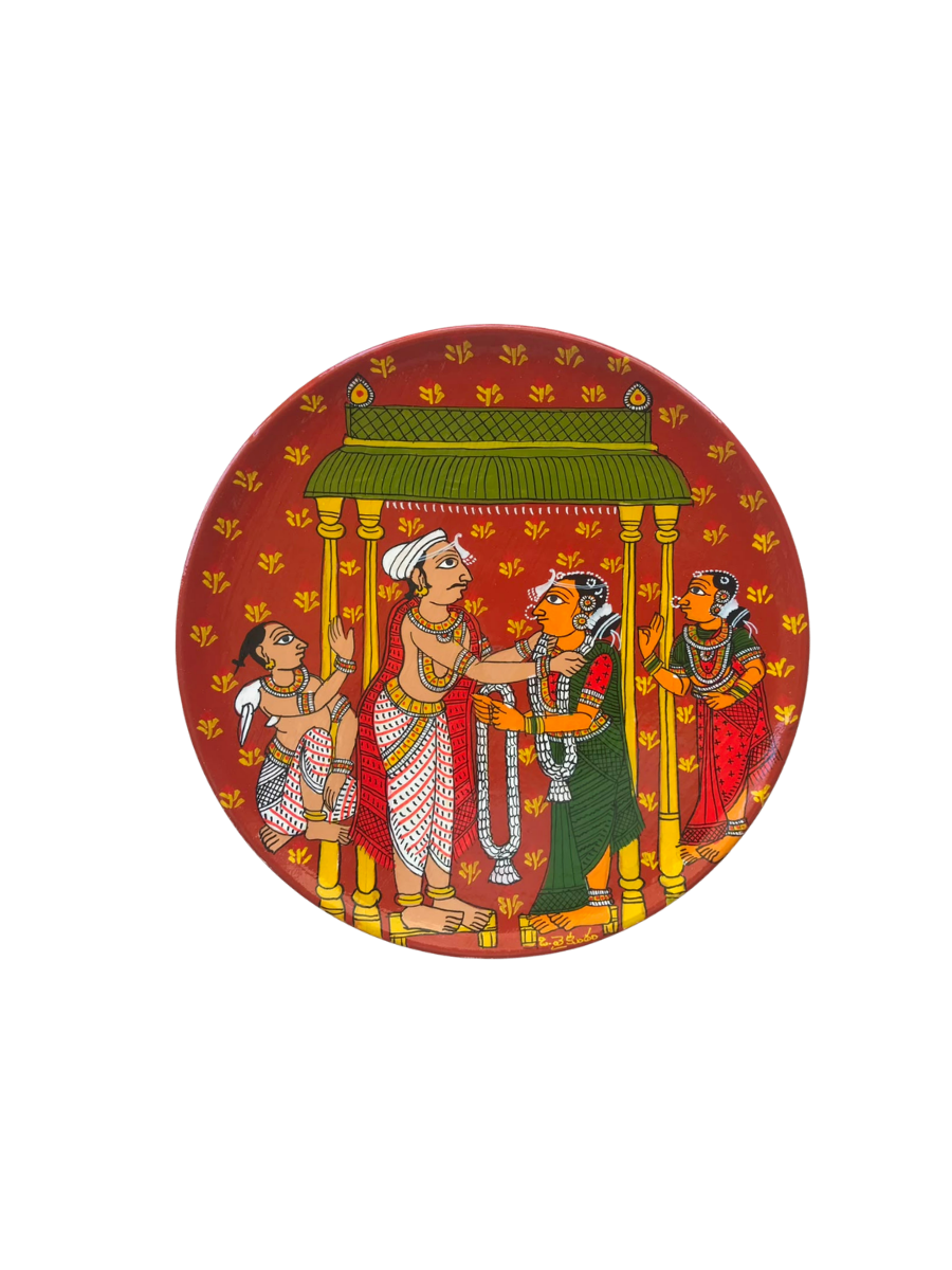 The Wedding in Cheriyal Scroll Wall Plate by Dhanalakota Rakesh Thumbnail