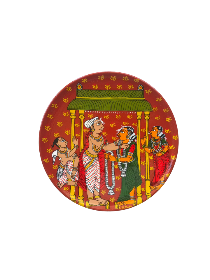 The Wedding in Cheriyal Scroll Wall Plate by Dhanalakota Rakesh Thumbnail