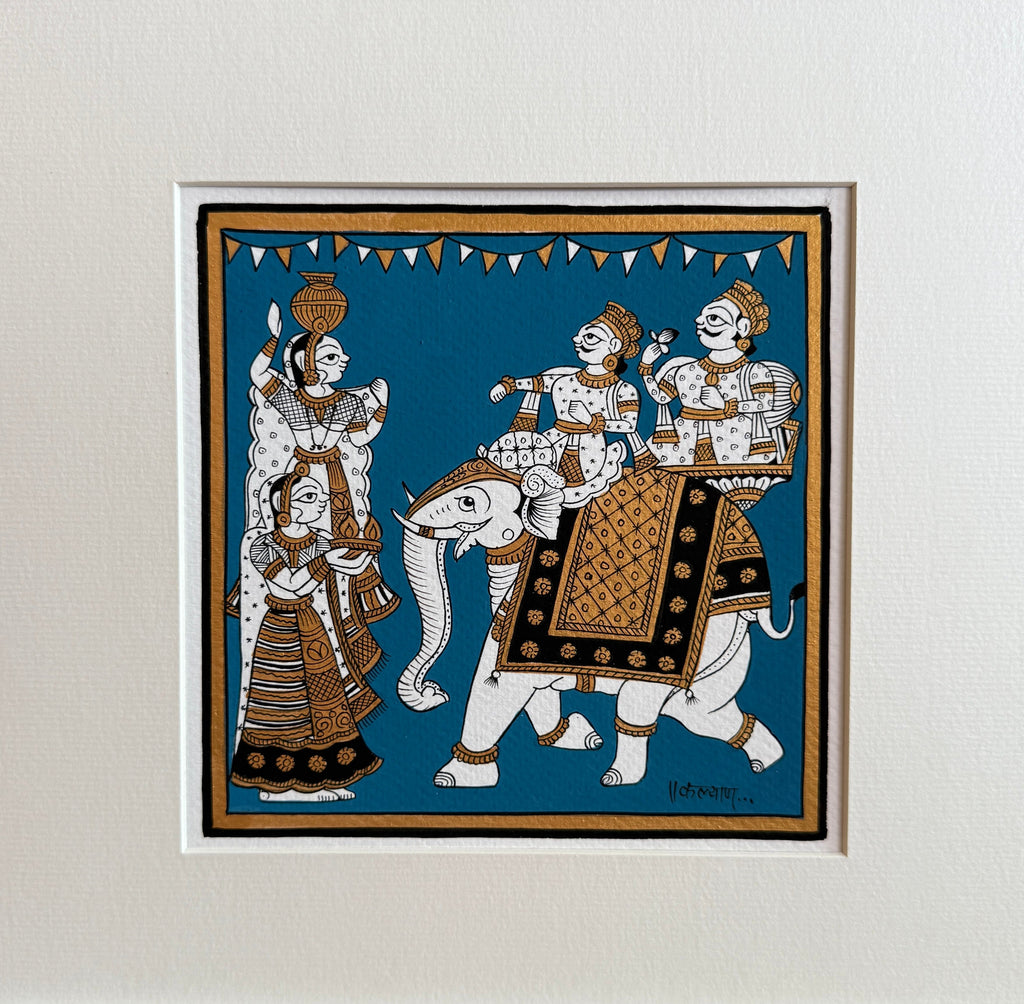 The Welcome of the Royal Procession: A Phad Painting by Kalyan Joshi Thumbnail