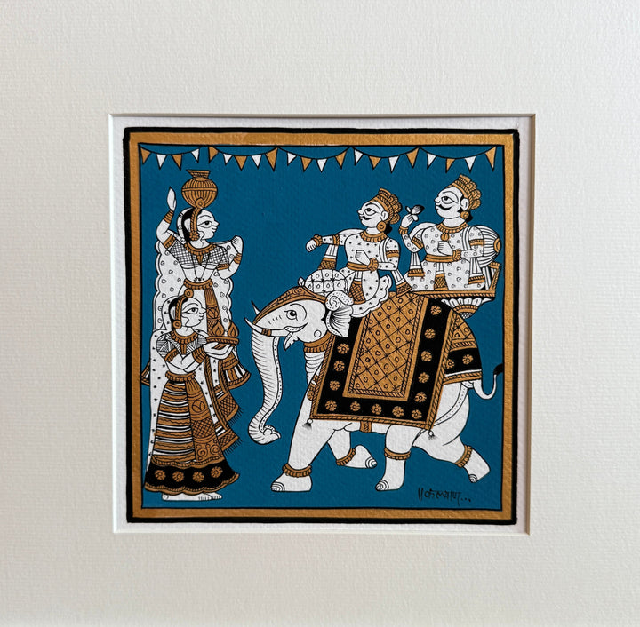 The Welcome of the Royal Procession: A Phad Painting by Kalyan Joshi Thumbnail