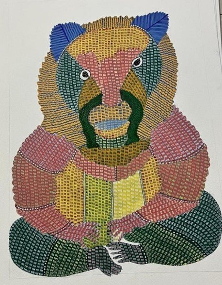 The Wild Bear in Gond by Gareeba Singh Tekam Thumbnail