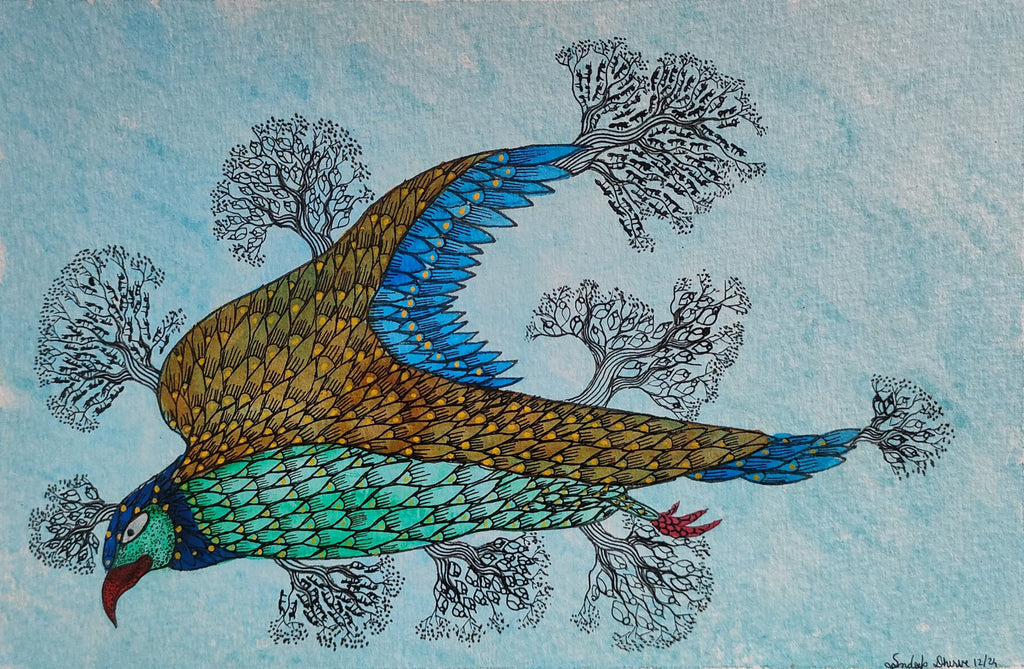 The Winged Voyage: A Bird's Journey in Gond by Sandeep Dhurve Thumbnail