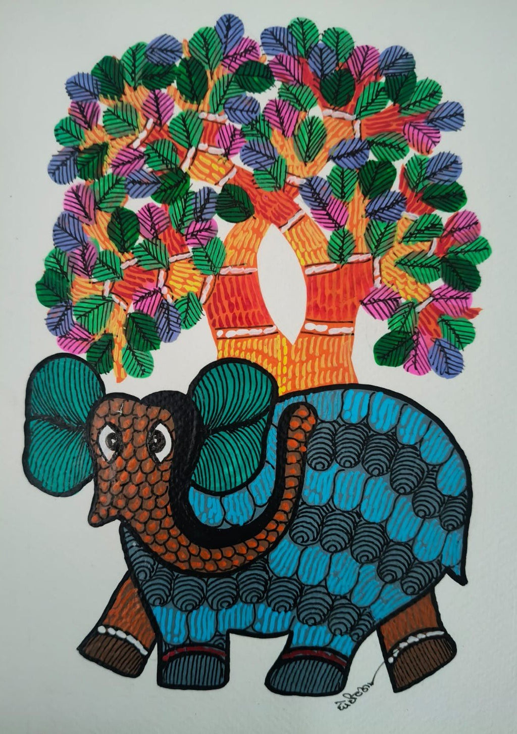 The Wise Elephant in Gond by Choti Tekam Thumbnail