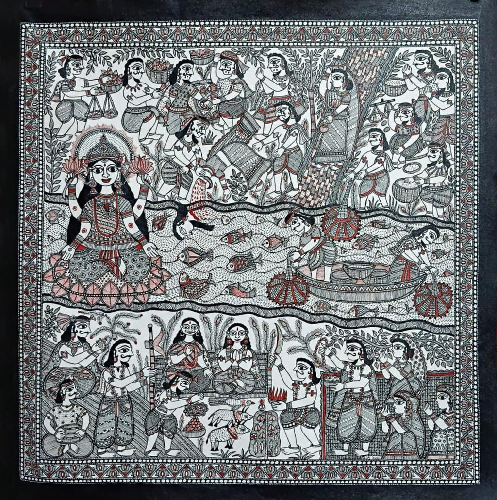 The worship of Kamala Mata in Madhubani by Priti Karn Thumbnail