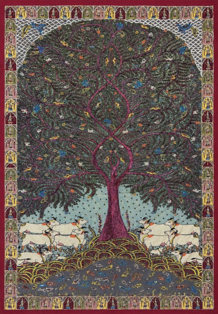 This mesmerizing artwork is a blend of two styles - Zardosi and Mata ni Pachedi. Thumbnail