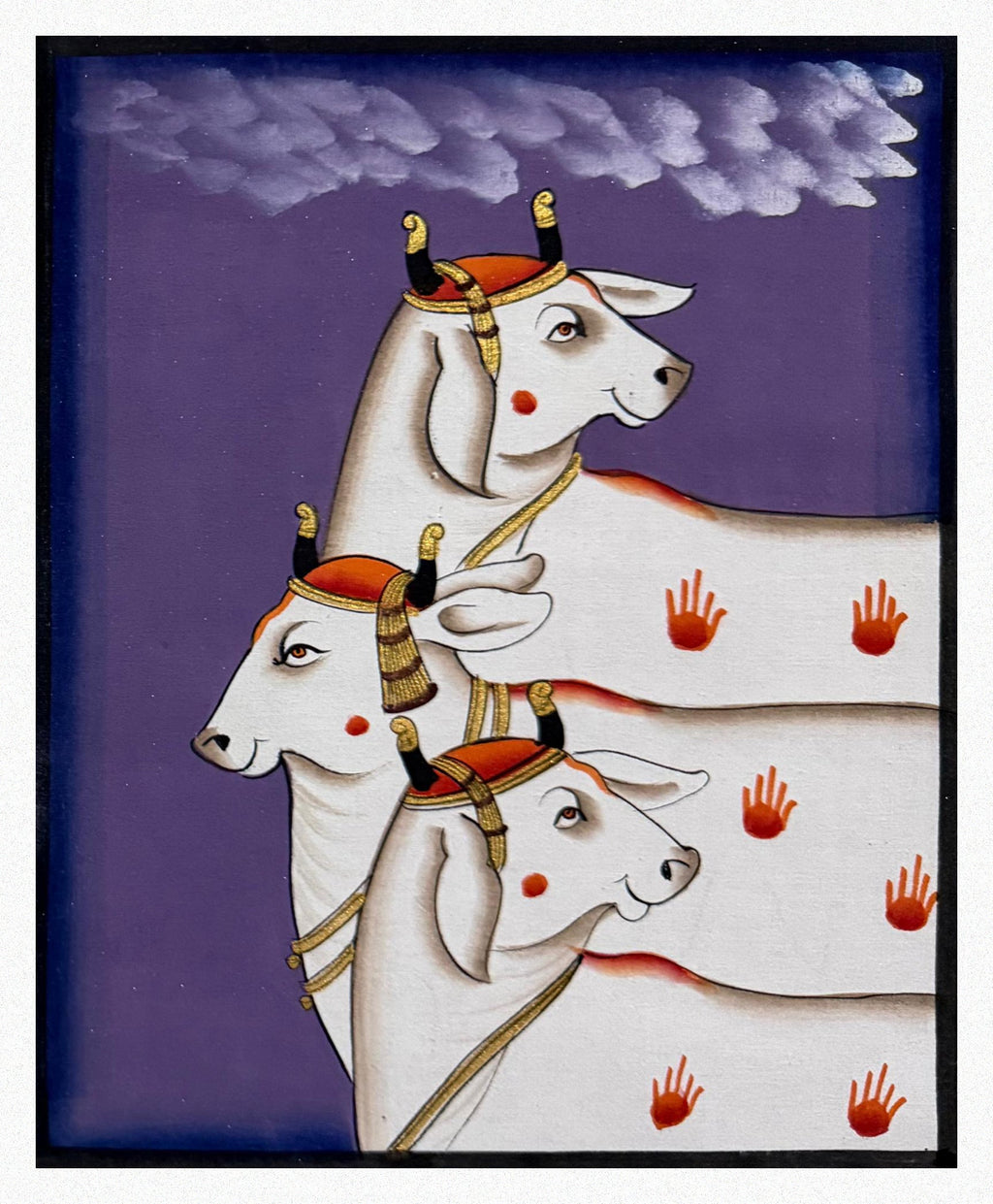 Three cows in Pichwai by Naveen Soni Thumbnail