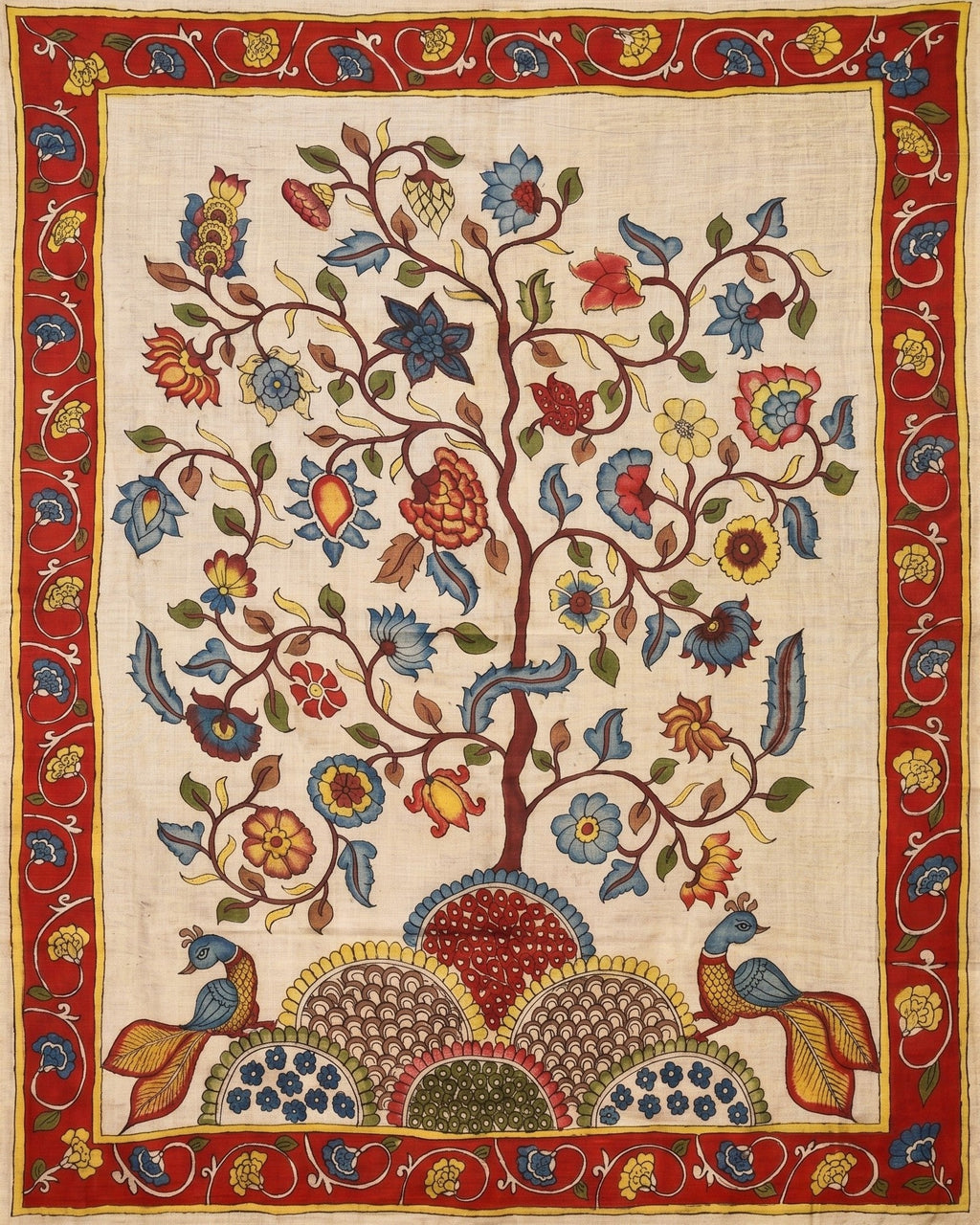 Tree and Peacocks in Kalamkari by Ghanshyam Sarode Thumbnail