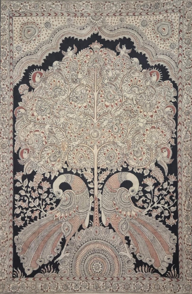 Tree of Life and Peacocks in Kalamkari by Harinath N. Thumbnail