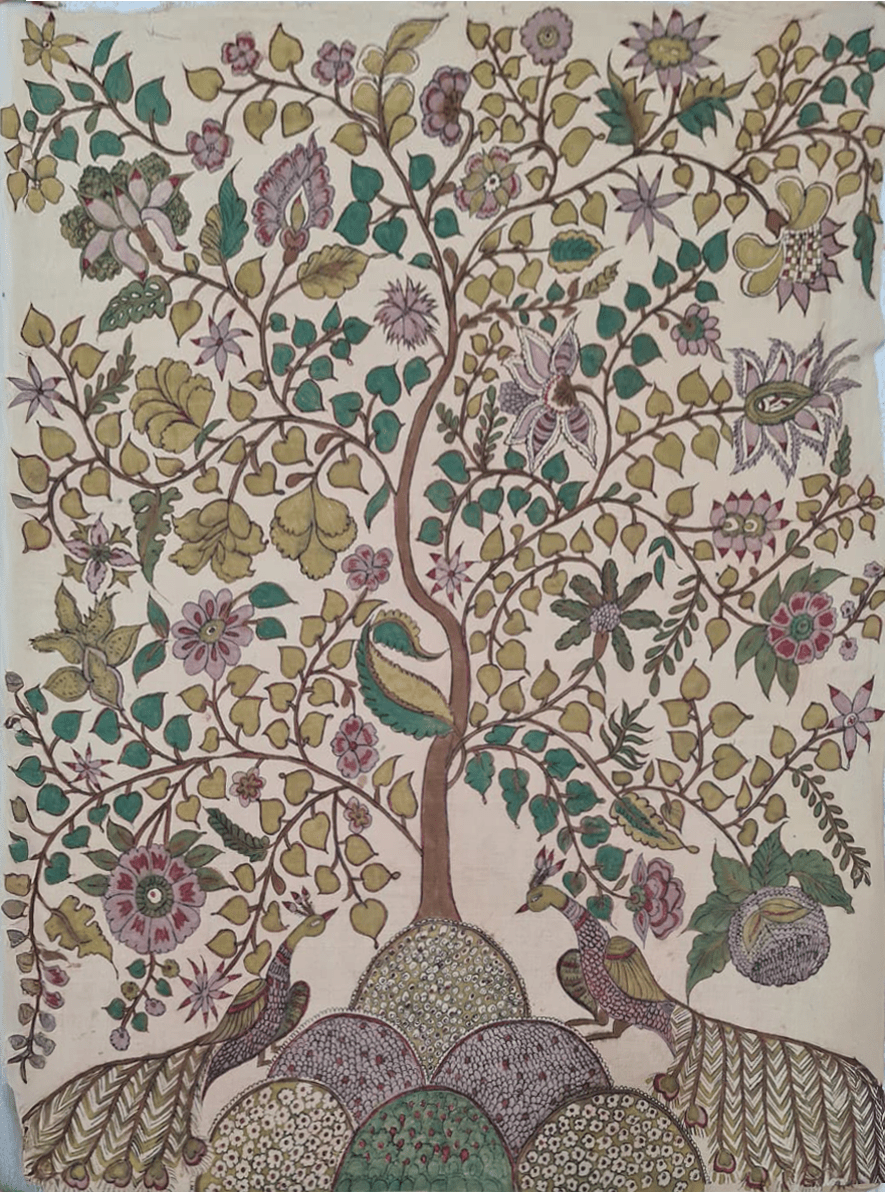 Tree of life in Narayanpet and Srikalahasti Kalamkari by Ghanshyam Sarode Thumbnail