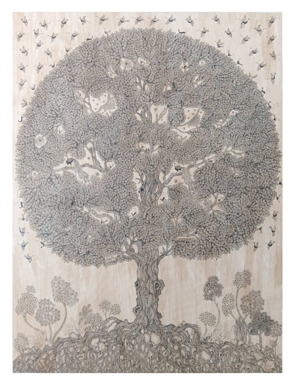 Tree of life in Warli by Sayli Prasad Dadoda Thumbnail