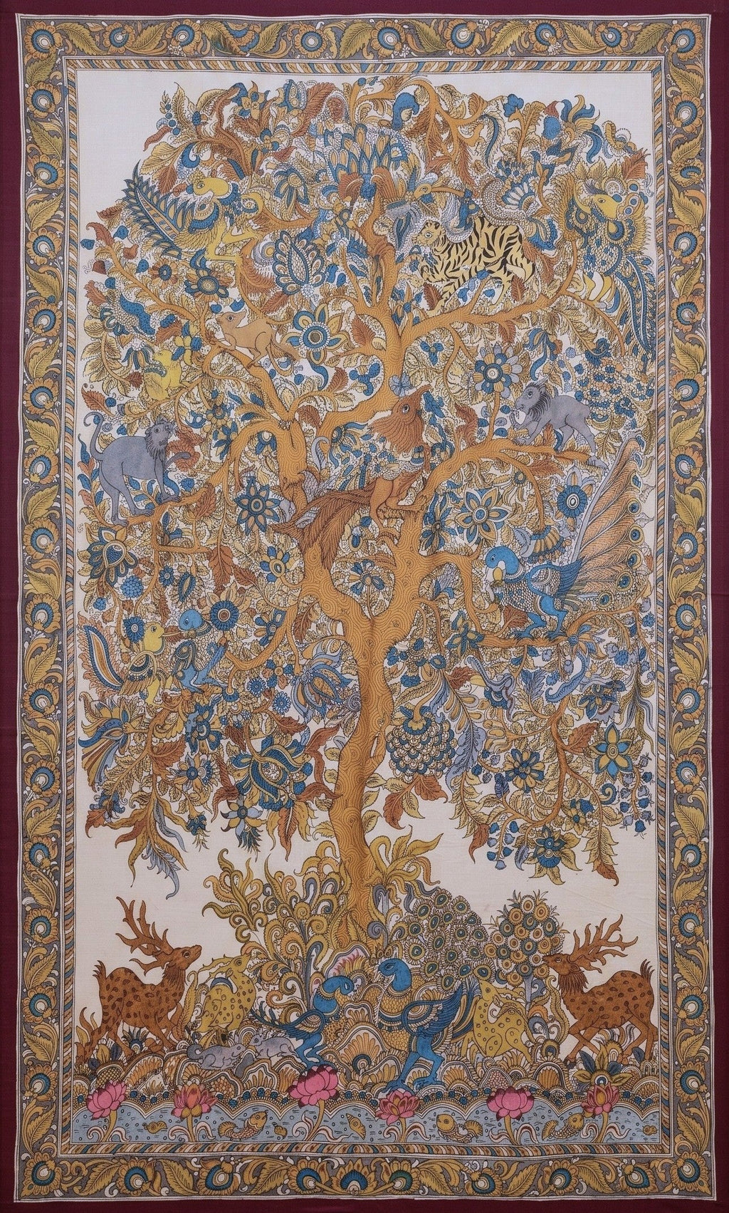 Tree of Life with Deer in Kalamkari by Harinath N Thumbnail