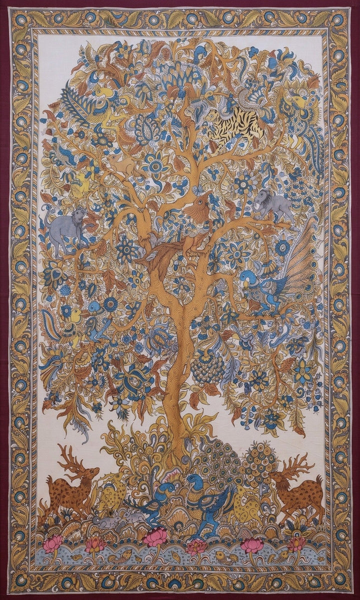 Tree of Life with Deer in Kalamkari by Harinath N Thumbnail