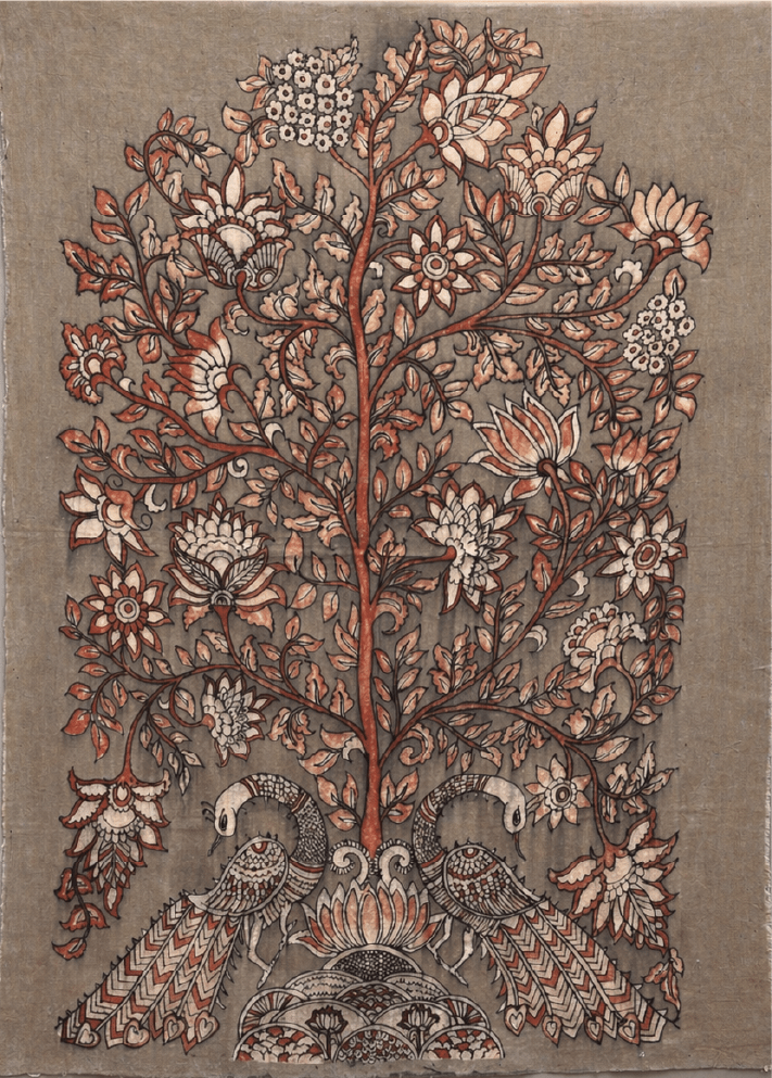 Tree of life with peacocks in Kalamkari by Ghanshyam Sarode Thumbnail