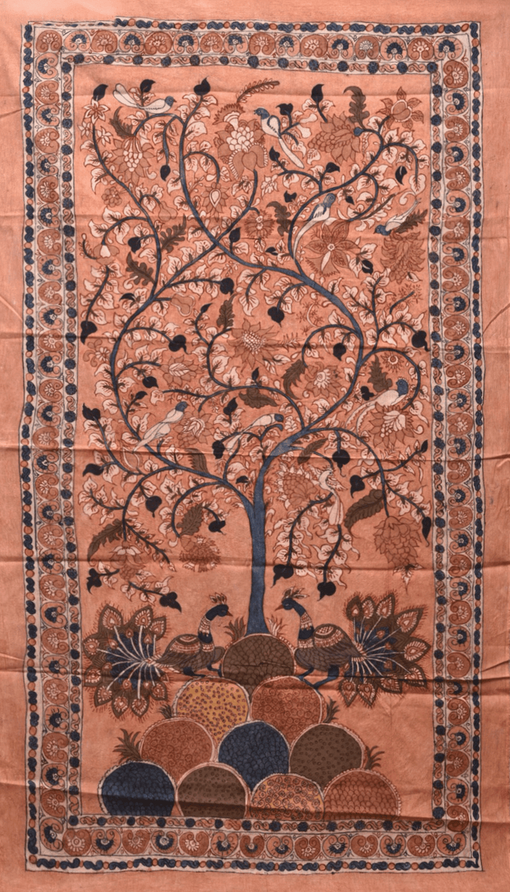 Tree of life with peacocks in Kalamkari by Ghanshyam Sarode Thumbnail