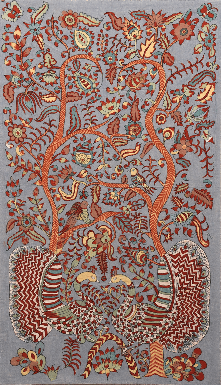 Tree of Life with Peacocks in Kalamkari by Ghanshyam Sarode Thumbnail