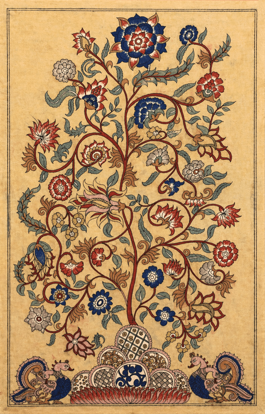 Tree of Life with Peacocks in Kalamkari by Ghanshyam Sarode Thumbnail