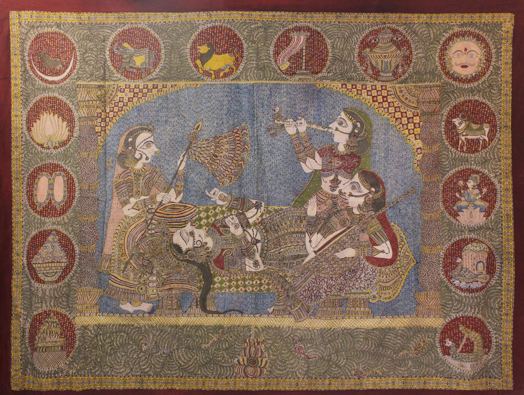Trishala Mata and the Fourteen Auspicious Dreams in Mata ni Pachedi by Dilip Chitara Thumbnail