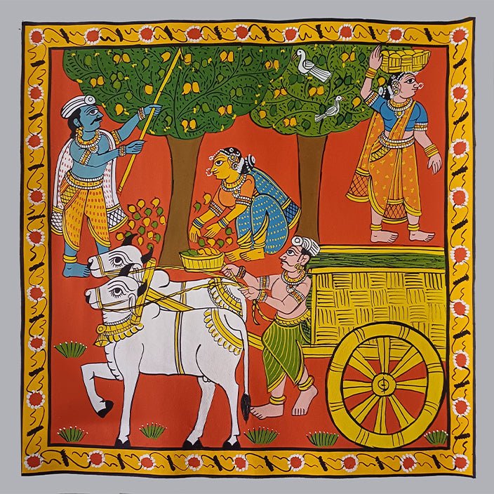 Village at Work In Cheriyal Scroll by Sai Kiran Thumbnail