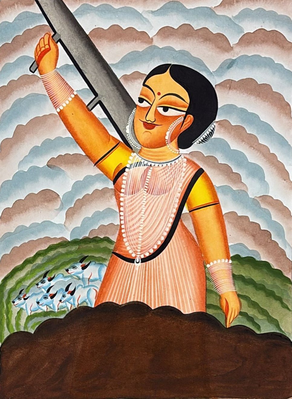 Village Life: The Farmer Woman in Kalighat by Sonali Chitrakar Thumbnail