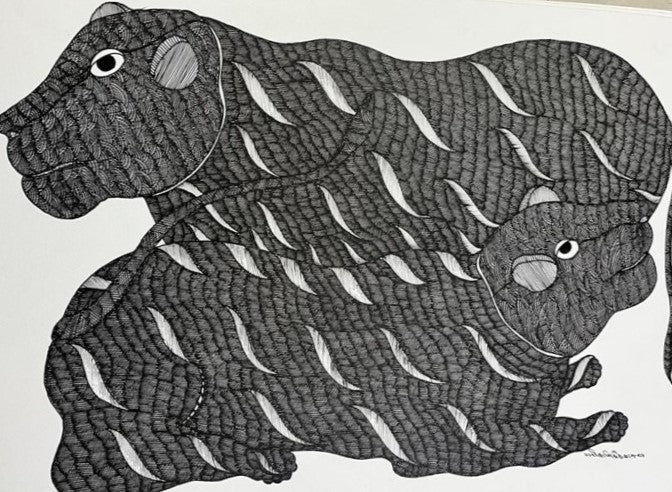 White Leopards in Gond by Gareeba Singh Tekam Thumbnail