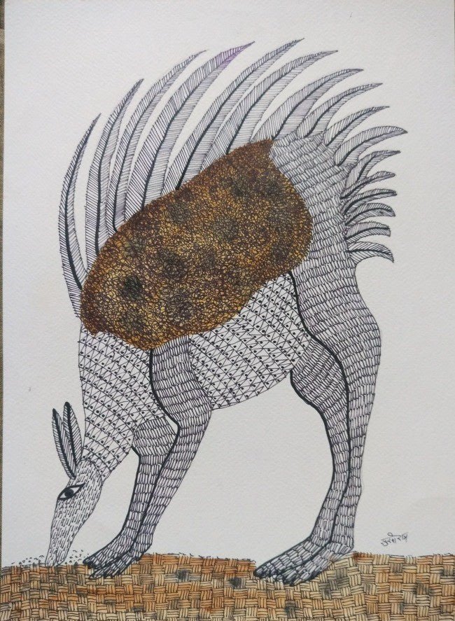 Wild Wonder in Gond by Sukhiram Maravi Thumbnail