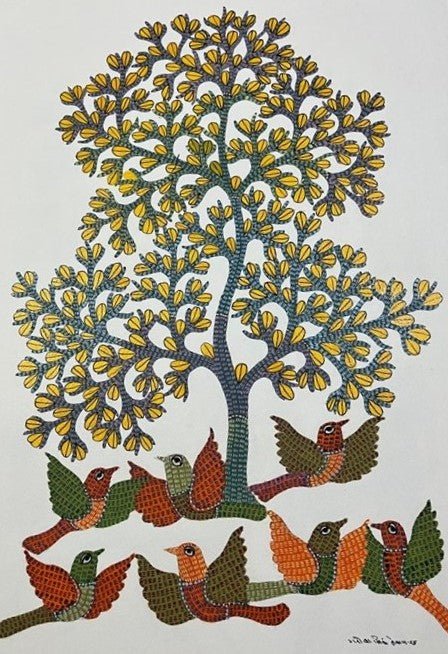 Wings of Flight in Gond by Gareeba Singh Tekam Thumbnail