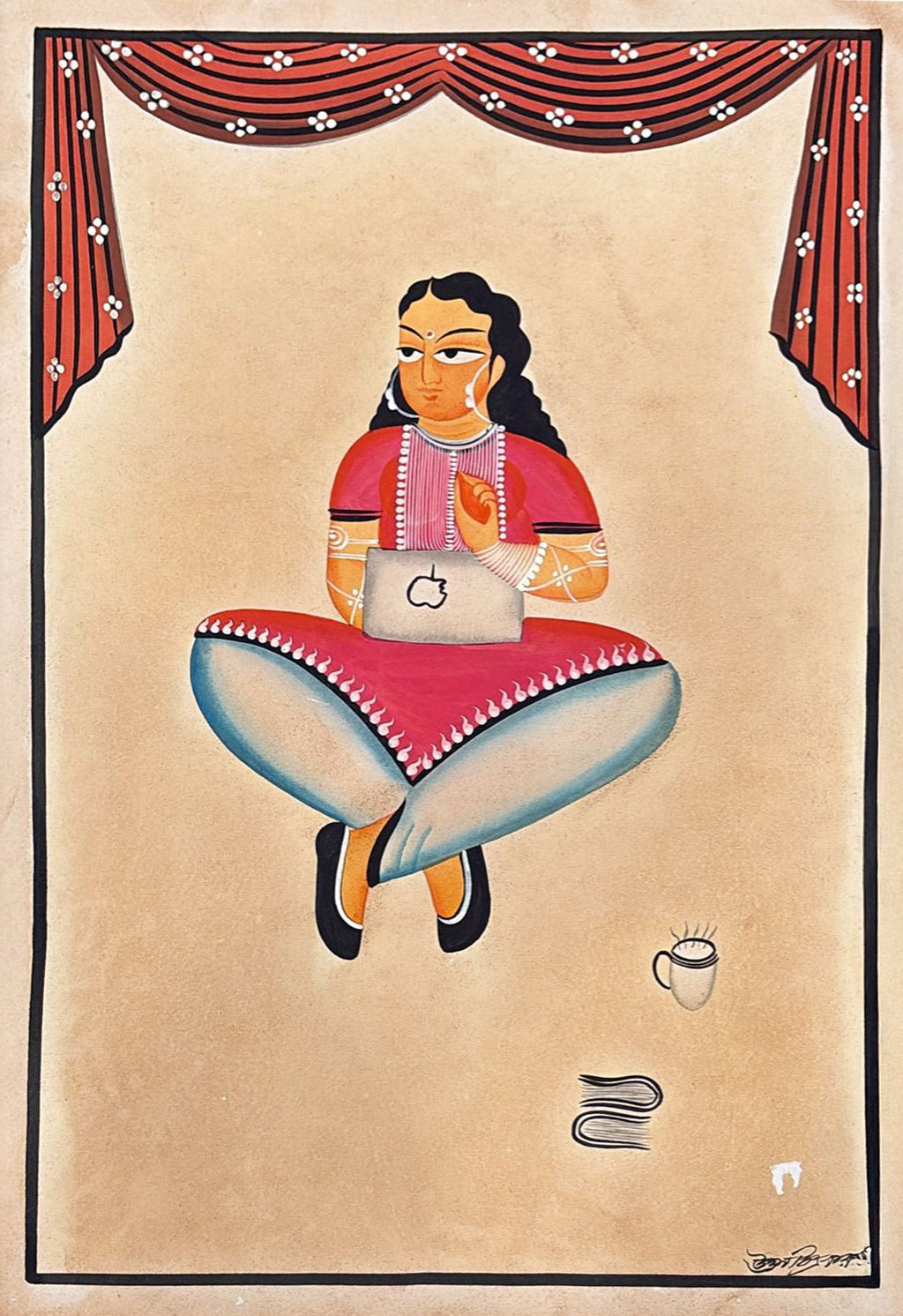 Working woman in Kalighat by Uttam Chitrakar Thumbnail