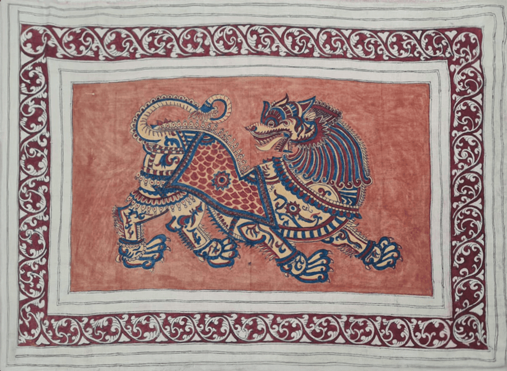 Yali: The Celestial Guardian in Srikalahasti Kalamkari by Ghanshyam Sarode Thumbnail