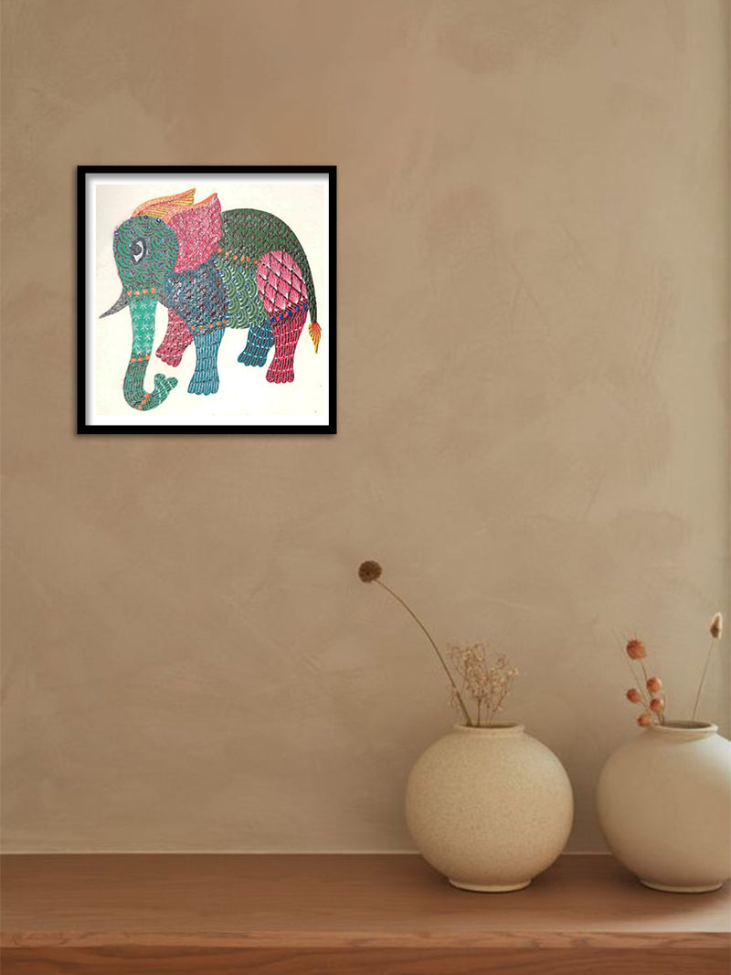 Elephant in Gond by Kailash Pradhan