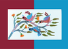 The Nature's Abundance: Birds And Trees in Gond by Kailash Pradhan