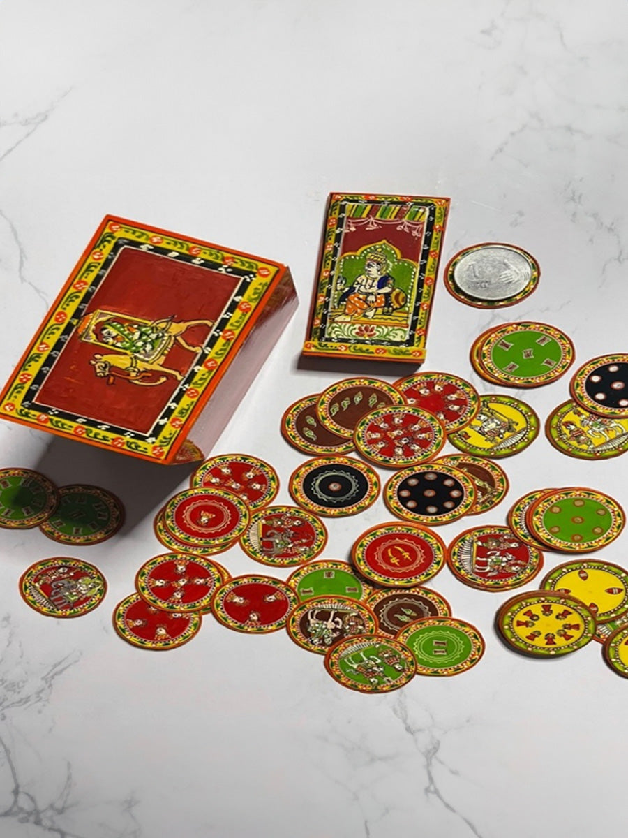 Miniature Changkanchan Ganjifa set of 96 card by Sawant Bhonsle for sale