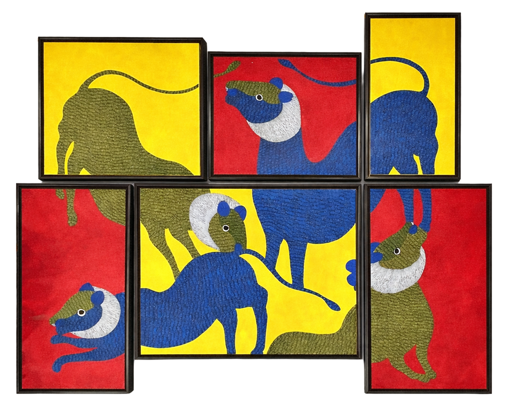 Patterns of Power: Lions in Gond by Gareeba Singh Tekam Thumbnail