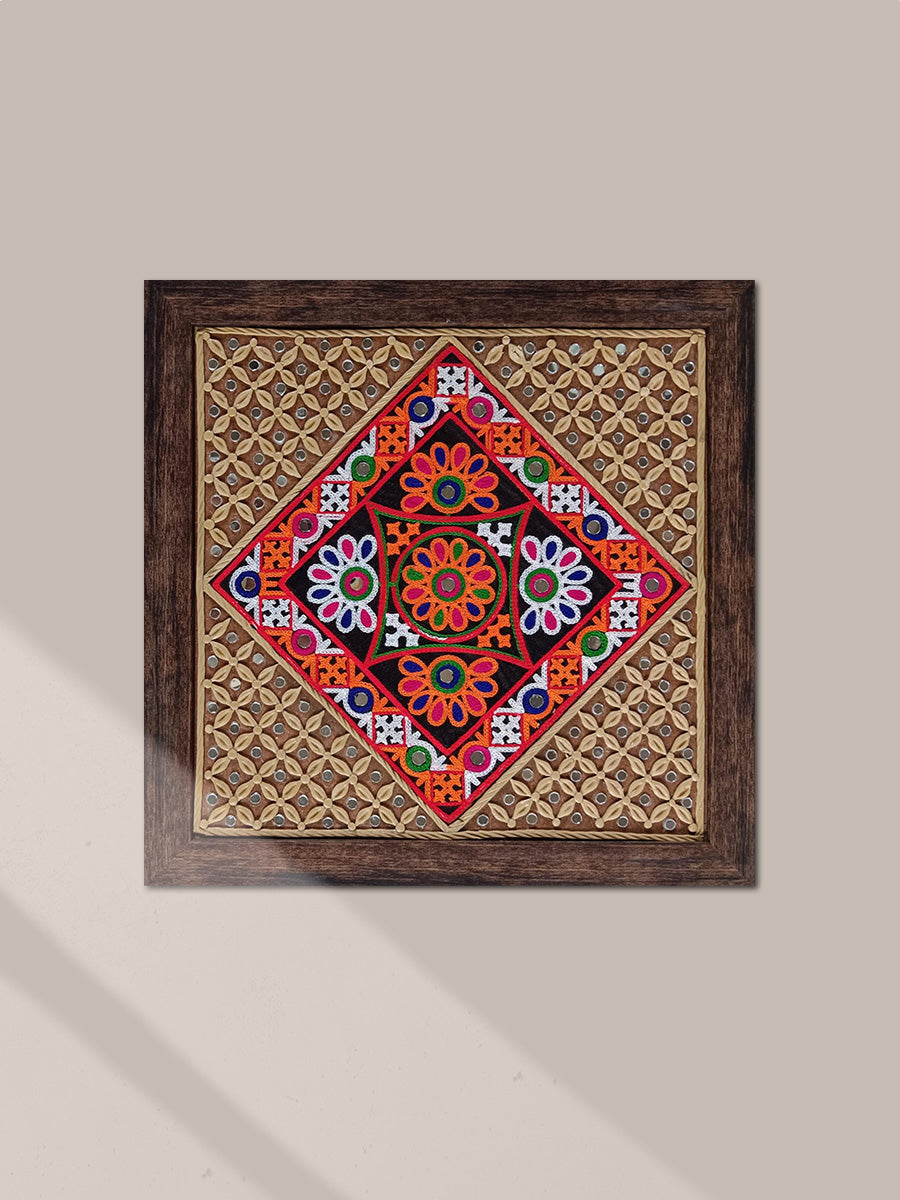 Shop Wall Panel with Embroidery in Lippan by Nalemitha