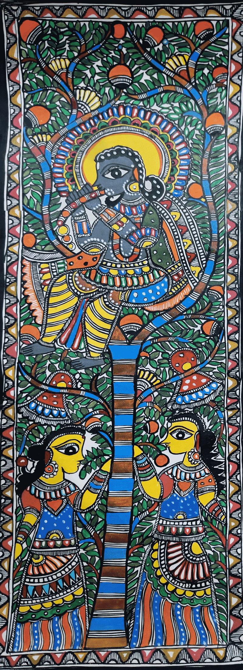 Buy Lord Krishna In Madhubani By Ambika Devi