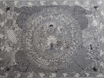 Tortoise and the universe in Madhubani by Naina Creation