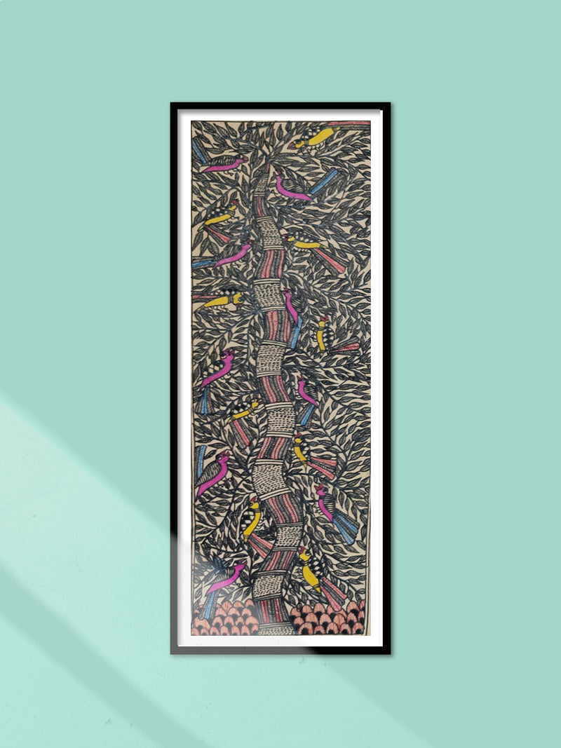 Majestic tree in Madhubani by Ambika Devi