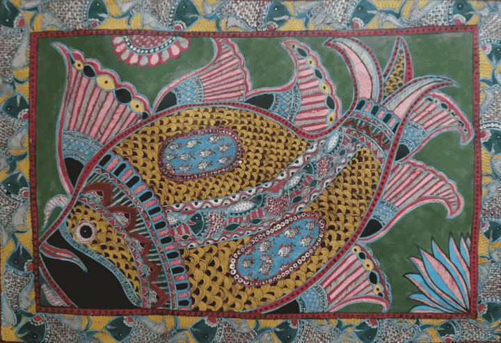 Fish Pond in Madhubani by Naina Creation Thumbnail