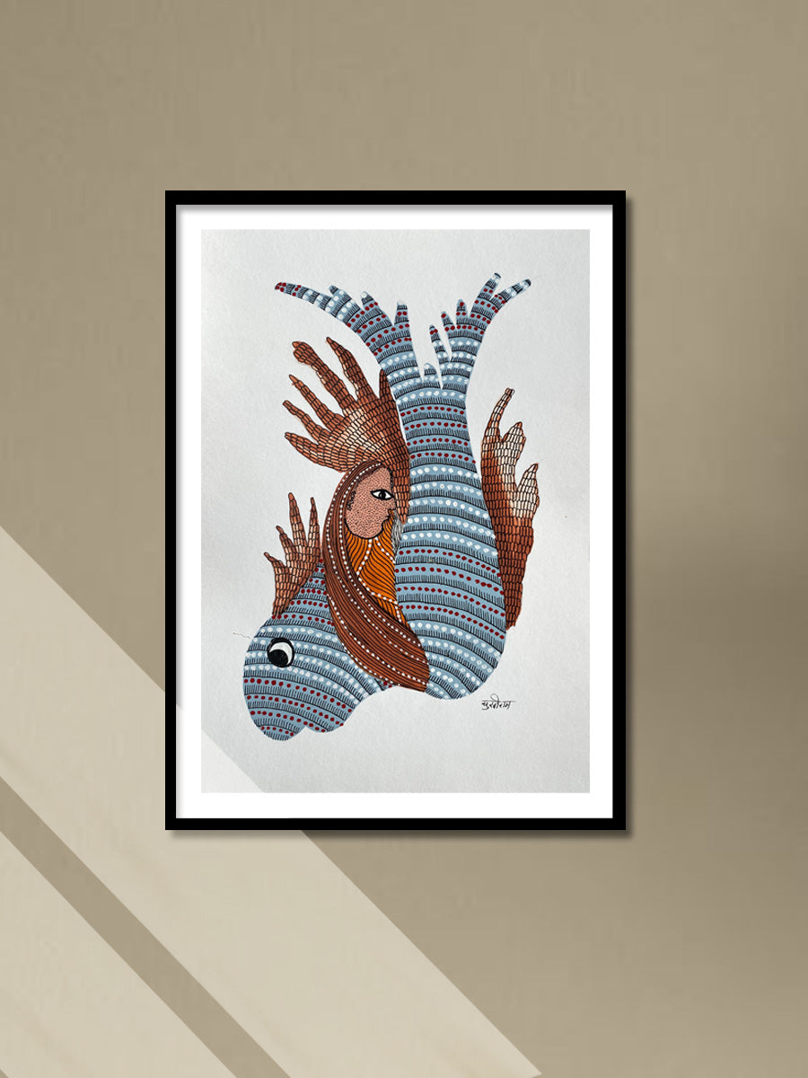 Shop Fish and the Woman in Gond by Sukhiram Maravi