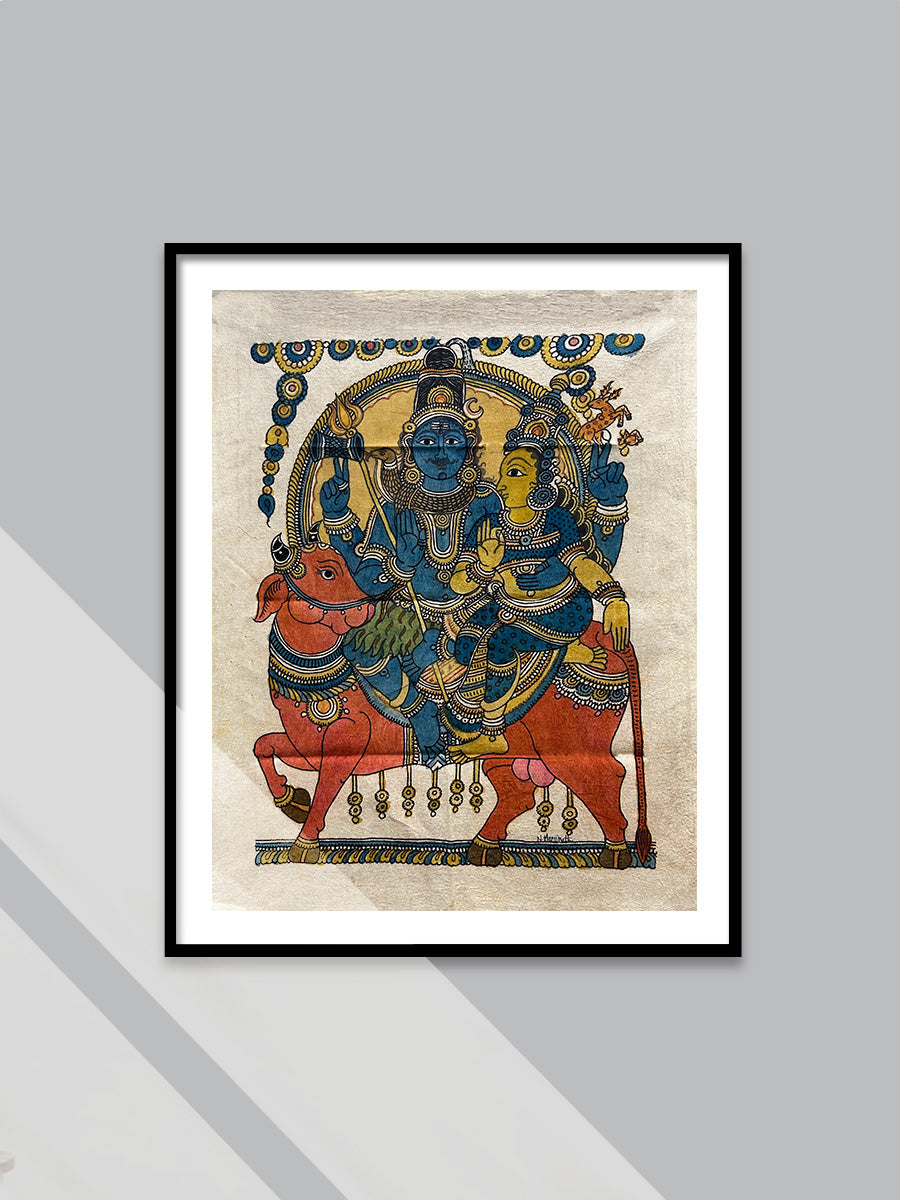 Shop Shiva parvati: Kalamkari Painting by Harinath.N