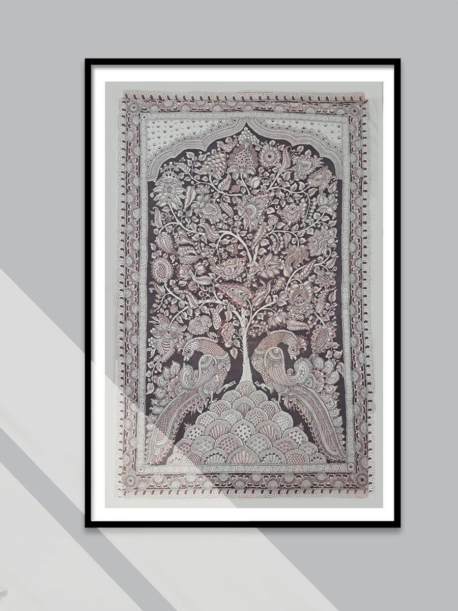 Shop Tree of life with regal peacocks Kalamkari painting by Sudheer